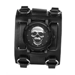 Mens Gothic Skull Decor Quartz Wrist Watch Punk Biker Wide Geniune Leather Strap. Fixed Price $17.99.