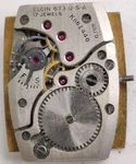 Vintage Elgin Cal. 673 17 Jewel Watch Movement Runs For Repair. Fixed Price $26.00.