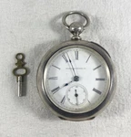 Antique 1880 Hampden Coin Silver Key Wind Pocket Watch 187 Grams. Fixed Price $259.99.