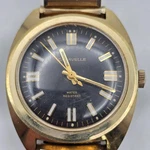Vintage Caravelle 11DP 17 Jewel Gold Tone Case & Black Dial Men's Wind Up Watch. Fixed Price $79.95.