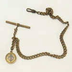 Antique Pocket Watch 12 Inch Chain & Compass Fob 0.7" Dia Works. Fixed Price $159.20.