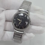 Vintage Bulova Mens Automatic Watch 11BLACD Date Swiss 1966 17J 33MM Black Dial. Fixed Price $195.00.