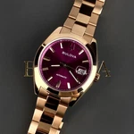 Bulova Surveyor 97B234 Automatic 39MM Purple Dial Rose Gold Men's Watch. Fixed Price $298.28.