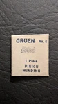 Genuine Gruen 490SS - Pinion Winding #6. Fixed Price $14.99.