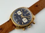 Vintage Naco Blue Manual Wind Chronograph Gold Plated Cal Valjoux 7734 - Mm. Fixed Price $720.00.