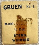 Gruen #2 EB401 CAL676-678 Winding Stem Factory Nos Jeweler Watch Repair Part WP1. Fixed Price $9.74.