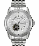 Bulova 96A100 Mens Automatic Stainless Steel Skeleton Caseback Silver Tone Watch. Fixed Price $370.93.