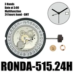 Genuine Ronda 515.24H Gmt Quartz Watch Movement 1-JEWEL Date 3:00 + Stem. Fixed Price $25.00.