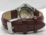 Vintage Seiko 5 Automatic Watch Red Dial Cherry Leather Strap Transparent Back. Fixed Price $94.99.