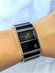 Women's Nixon The Chalet Max & Relax Wrist Watch Black Enamel Inlay Rectangle. Fixed Price $40.00.