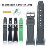 Curved End Rubber Strap For Blancpain X Swatch Fifty Fathoms Scuba 22MM. Fixed Price $33.60.