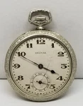 FAPW273 Vintage G.f. Swiss Delmar Pocket Watch By Tacy, Size 36MM, 21 J, Works.. Fixed Price $164.99.