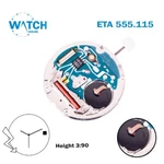 Eta 555.115 Swiss Made Movement White Date Disk On 3, Hands, Height 1.. Fixed Price $60.00.