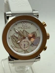 Mulco Lotus MW3-19001-011 White Silicone Chronograph Swiss Women's Watch 42MM. Fixed Price $180.00.