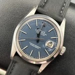 Rolex Datejust 1600 Rare Blue "pie Pan" Service Dial Steel 36MM Automatic Watch. Fixed Price $5199.00.