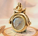 Pocket Watch Chain Compass Fob Swivel Victorian 1890S Brass Case & Agate Stone. Fixed Price $183.51.