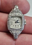 Antique Art Deco Ladies Pave Diamond Platinum Wrist Watch Ernest Borel, 17 Jewel. Fixed Price $400.00.