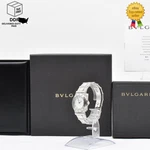 Near Mint W/box, Paper Bvlgari Diagono LCV29S White Dial Silver Women's Watch. Fixed Price $979.99.