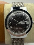 Vintage 1977 Timex Marlin Day-date Rare Checkered Sunburst Dial Cal. M106. Fixed Price $159.95.