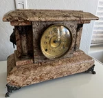 Antique Seth Thomas Adamantine Faux Marble Lion Head Mantle Clock 1890 Working. Fixed Price $195.00.