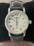 Montblanc Meisterst 7020 Swiss Stainless Steel Watch Black Leather Band 32MM. Fixed Price $599.99.