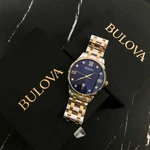 Bulova Classic 98D130 Men's Diamond Accent Two-tone Blue Dial 40MM Quartz Watch. Fixed Price $161.95.