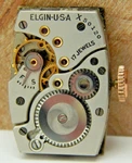 Vintage 1939 Elgin 537 17 Jewel 15/0S Wrist Watch Movement With Dial Hands. Fixed Price $39.00.