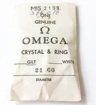 Omega Vintage Mis 2190 New Acrylic Crystal Yellow Gold Tension Ring 21.60MM Nos. Fixed Price $62.48.