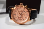 Lucien Piccard Men's Monte Viso Chron Black Leather Watch LP-12011-RG-09. Fixed Price $99.00.