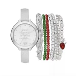 Jessica Carlyle Quartz Silver-tone Square Watch 34MM Bracelet Santa Xmas Set Nib. Fixed Price $21.79.