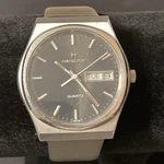 Vintage Swiss Hamilton Quartz Day-date 7A2 Movement 6 Jewels Black Dial (works). Fixed Price $129.99.