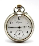 Pocket Watch Longines Cal 20.53 Dial Porcelain Case Steel 55MM 1905C Working. Fixed Price $295.00.