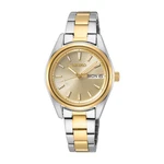 Seiko Ladies Quartz Gold Dial Two-tone Watch SUR354P1. Fixed Price $94.99.