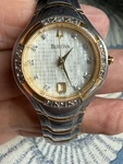 Bulova Womens Two-tone Silver/gold Diamond Bracelet Watch C899150. Fixed Price $59.99.