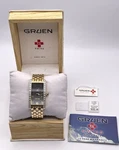Vintage Gruen 1/4 Carat Diamond Ladies Gold Tone Wristwatch Box Swiss Made. Fixed Price $145.00.