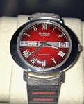 Vintage Bulova President "a" Men's Automatic Watch 11 Aoacb Rare Burgandy Dial. Fixed Price $498.00.