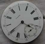 P. Moser Xfine Pocket Watch Movement & Enamel Dial Stem To 3 Running Condition. Fixed Price $140.00.