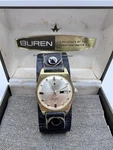 Mens Vintage 1960'S Buren Swiss Watch Day Date Brushed Gold Plate Parts Repair. Fixed Price $135.00.
