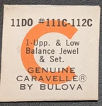Nos Bulova Caravelle Cal. 11DO Upper & Lower Balance Jewel Set Part# 111C 112C. Fixed Price $14.99.