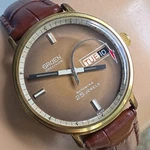 Vintage Gruen Men's Automatic Watch Day/date Rocket Second Hand 1970S. Fixed Price $239.00.