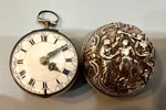 Antique Fusee Pair Case Repousse Pocket Watch Late 1700S, 52MM. Fixed Price $850.00.