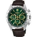Seiko SBTR017 Chronograph Green Dial Brown Leather Men's Watch Jdm New. Fixed Price $164.99.
