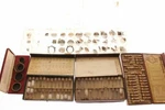 Large Vintage Assortment Watch Movements Parts Vials & Cases. Fixed Price $90.00.