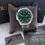 Men New Bulova Classic Green Marine Star Stainless Steel 96B396 Watch (43MM). Fixed Price $159.00.
