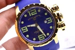 Mens Swiss Legend Ambassador 100M Gold Plated Blue Dial Wrist Watch Made. Fixed Price $99.99.