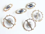 6 X English Fusee Lever Compensation Pocket Watch Balance Wheels, Complete. Fixed Price $37.61.