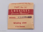 Longines Genuine Material Stem Part 32 For Cal. 17/89ABC. Fixed Price $39.95.