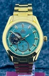 Men's Vintage Gold Tone Orient Contemporary Automatic Green Dial Wristwatch. Fixed Price $64.99.