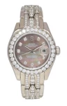 Rolex Datejust Pearlmaster 18K White Gold Diamond Black Mop 29MM Watch 80299. Fixed Price $49500.00.