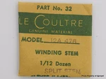 Jaeger Lecoultre Winding Stem CAL.12A 476 481 Part #32 404. Fixed Price $29.95.